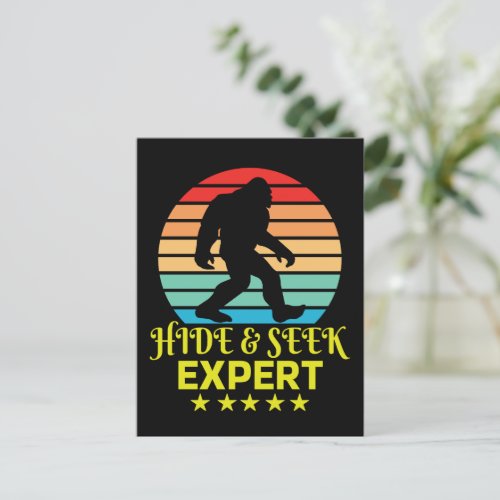 Hide And Seek Expert Bigfoot Funny Postcard