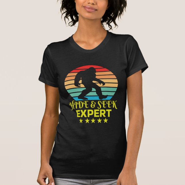 Hide And Seek Expert Bigfoot Funny T-Shirt (Front)
