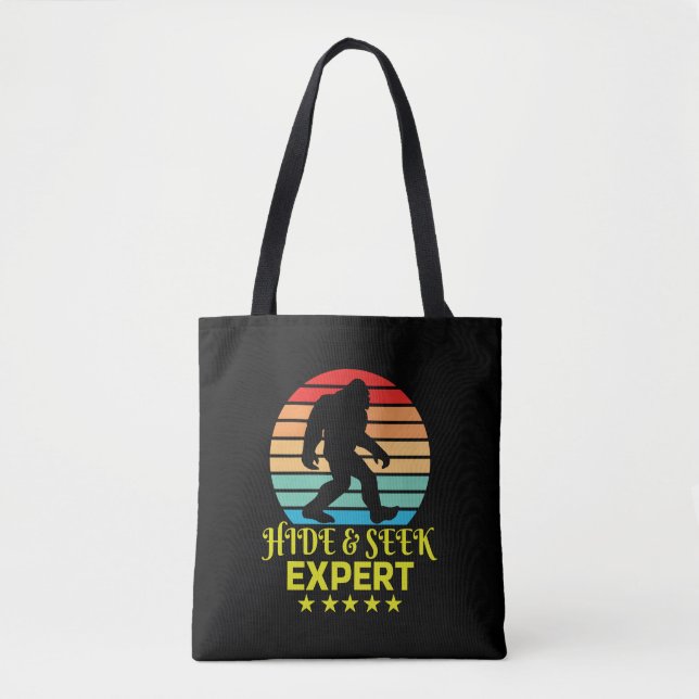 Hide And Seek Expert Bigfoot Funny Tote Bag (Front)