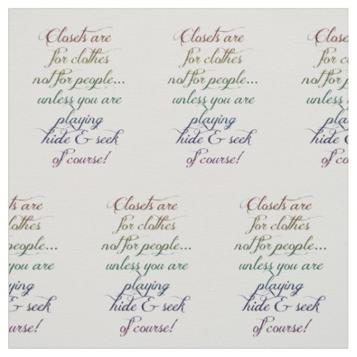 Hide and Seek Rainbow Quote Fabric Cotton Twill