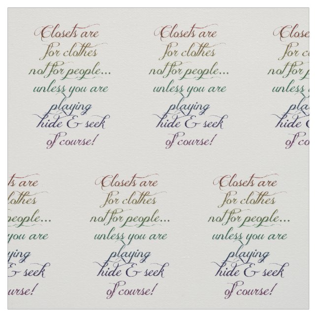 Hide and Seek Rainbow Quote Fabric Cotton Twill (Swatch)
