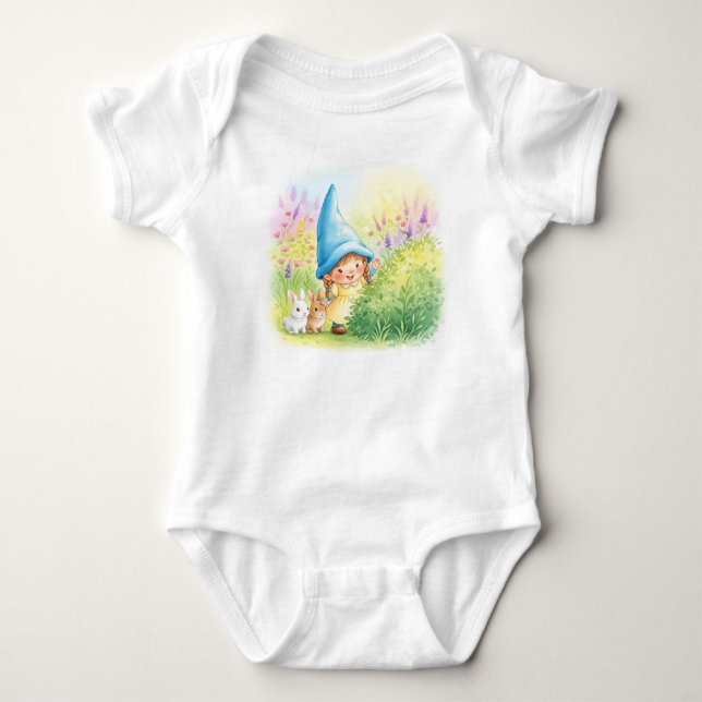  Hide and Seek, Watercolor by Natasha Us   Baby Bodysuit (Front)