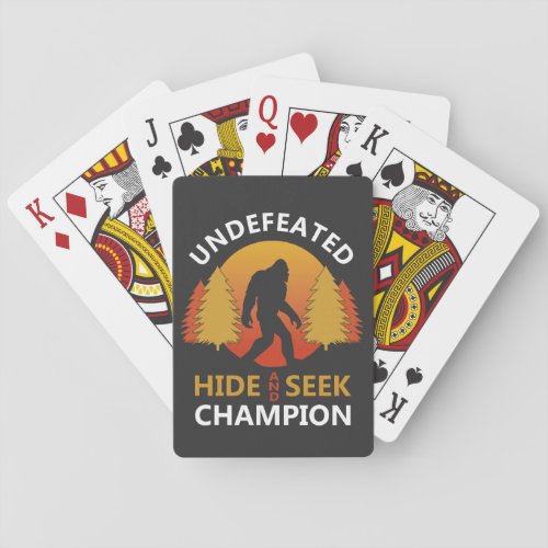 Hide and seek world champion shirt bigfoot is real playing cards