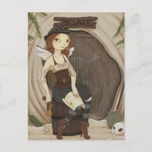 Hide Away _ Fairy pirate postcard