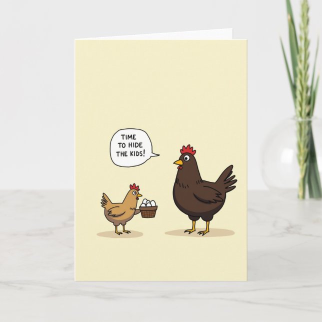 Hide The Eggs Funny Bird Card (Front)