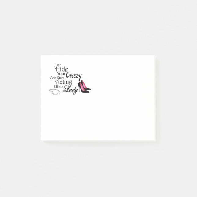 Hide Your Crazy Post it Notes (Front)