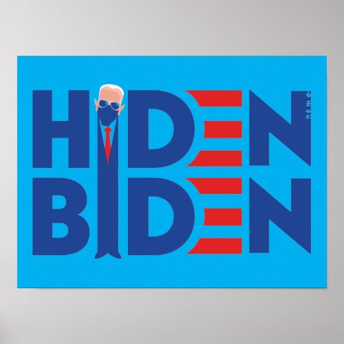 Hiden Biden cartoon Poster
