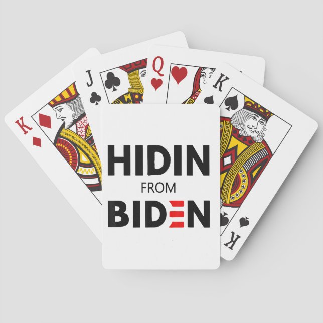 HIDEN FROM BIDEN funny meme political Joe Campaign Poker Cards (Back)