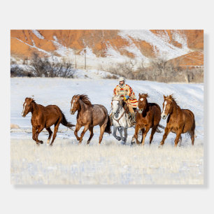 Hideout Horse Ranch, Wrangler and Horses Foam Board
