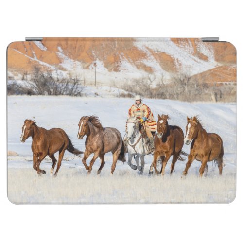 Hideout Horse Ranch Wrangler and Horses iPad Air Cover