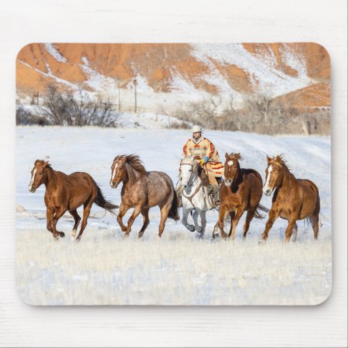 Hideout Horse Ranch Wrangler and Horses Mouse Pad