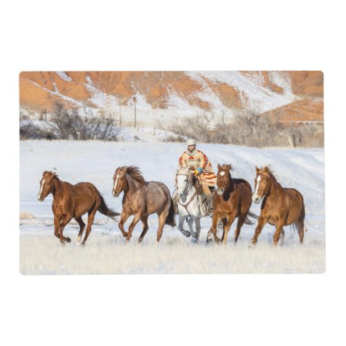 Hideout Horse Ranch Wrangler and Horses Placemat