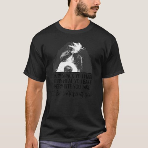 Hiding Bernedoodle Ill Be Watching You Berne Dog  T_Shirt