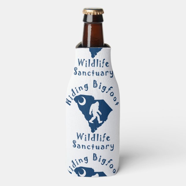 Hiding Bigfoot Wildlife Sanctuary Bottle Cooler (Bottle Front)