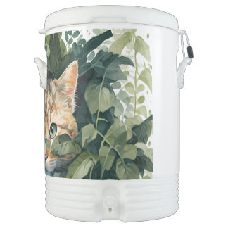 Hiding Cat  Beverage Cooler