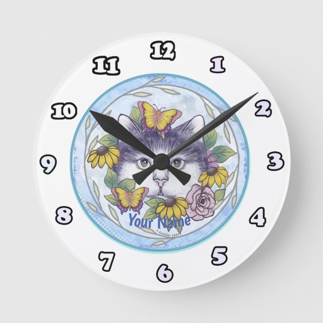 Hiding Cat clock (Front)