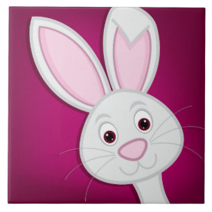 Hiding Easter Bunny Ceramic Tile
