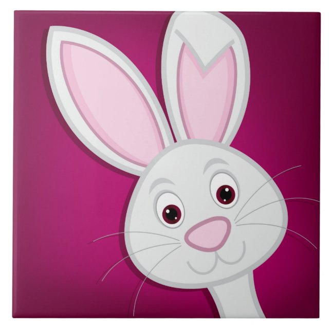 Hiding Easter Bunny Ceramic Tile (Front)