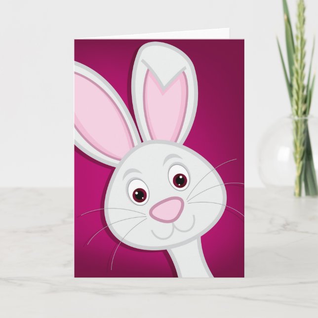 Hiding Easter Bunny Holiday Card (Front)