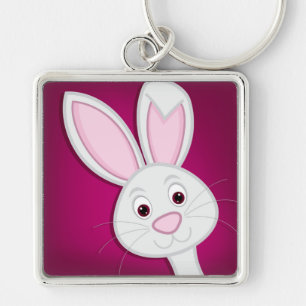 Hiding Easter Bunny Keychain