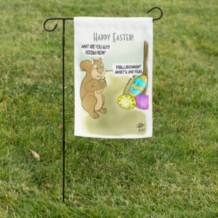 Hiding Easter Eggs Garden Flag