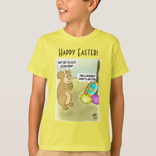 Hiding Easter Eggs Yellow Boys T_Shirt