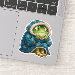 Hiding From People Frog Sticker