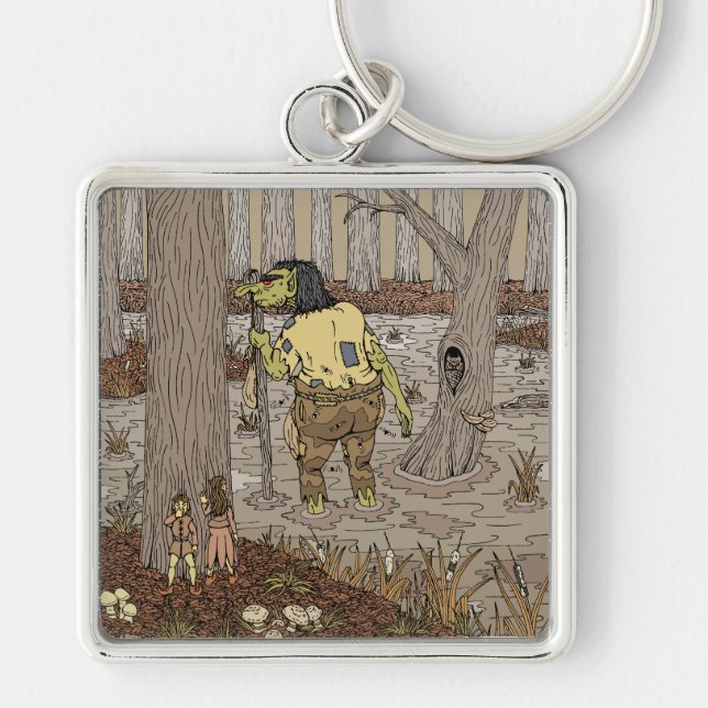 Hiding from Stinkbottom Troll Keychain (Front)