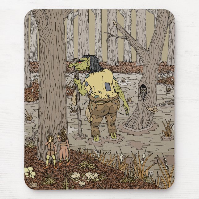 Hiding from Stinkbottom Troll Mouse Pad (Front)