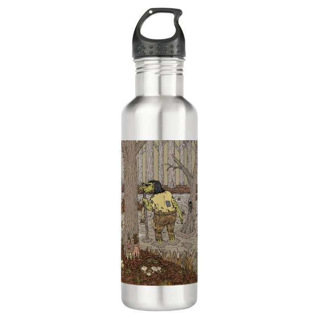 Hiding from Stinkbottom Troll Stainless Steel Water Bottle (Front)