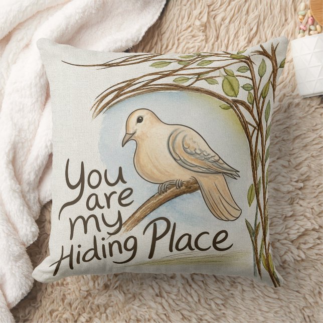  Hiding Place - Peace Throw Pillow (Blanket)