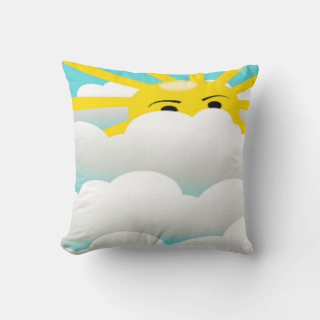 HIDING SUN THROW PILLOW (Front)