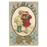 Cute Vintage Boy with Valentine Heart Tissue Paper