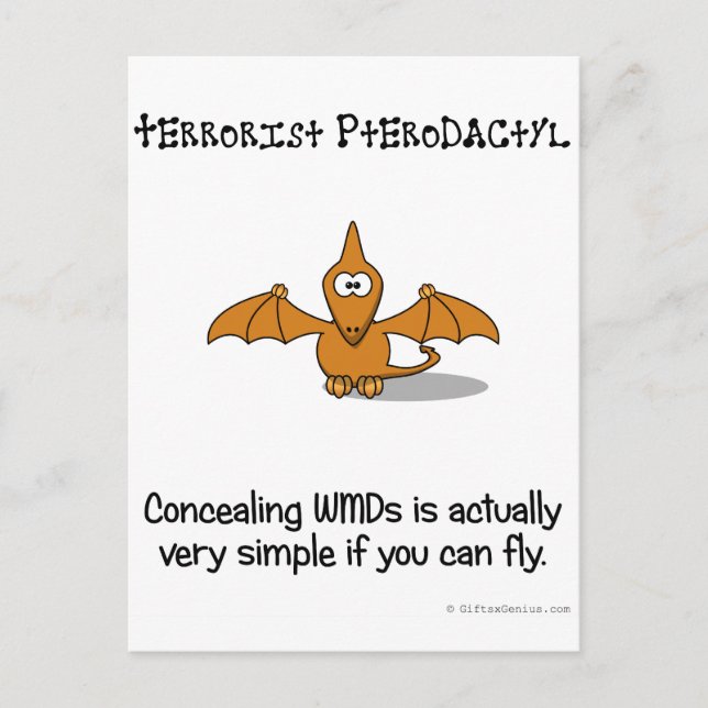 Hiding weapons of mass destruction isn't hard postcard (Front)