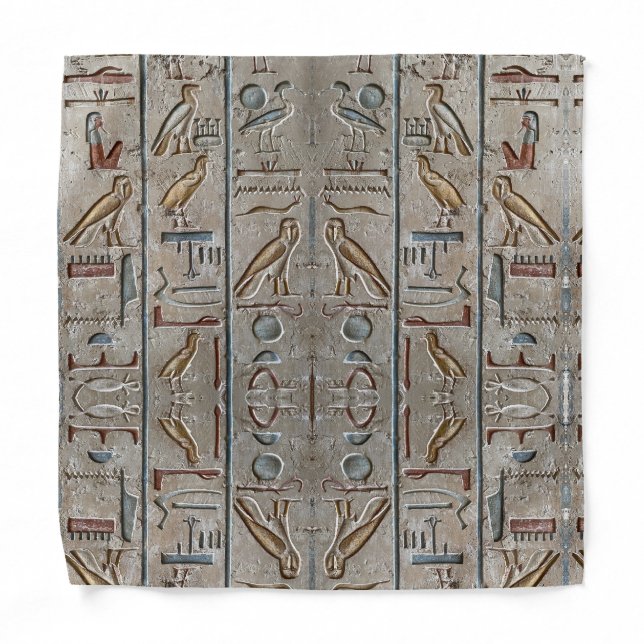 Hieroglyph Ancient Egypt Language Engraved Text    Bandana (Front)