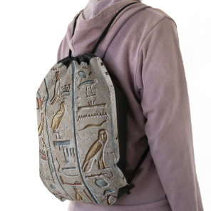 Hieroglyph Ancient Egypt Language Engraved Text    Drawstring Bag