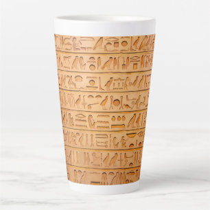 Hieroglyph Ancient Egypt Language Engraved Text Latte Mug