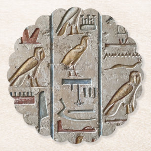Hieroglyph Ancient Egypt Language Engraved Text    Paper Coaster