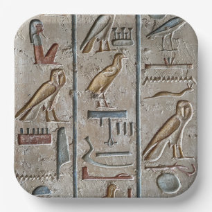 Hieroglyph Ancient Egypt Language Engraved Text    Paper Plates