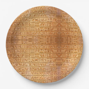 Hieroglyph Ancient Egypt Language Engraved Text    Paper Plates