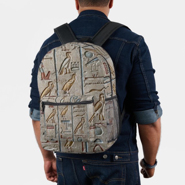 Hieroglyph Ancient Egypt Language Engraved Text    Printed Backpack (Insitu (Model))