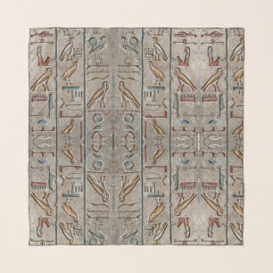Hieroglyph Ancient Egypt Language Engraved Text    Scarf