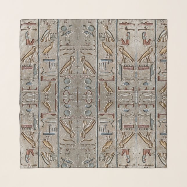 Hieroglyph Ancient Egypt Language Engraved Text    Scarf (Front)