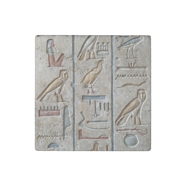 Hieroglyph Ancient Egypt Language Engraved Text    Stone Magnet (Front)