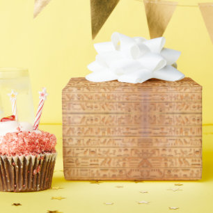 Hieroglyph Ancient Egypt Language Engraved Text Wrapping Paper