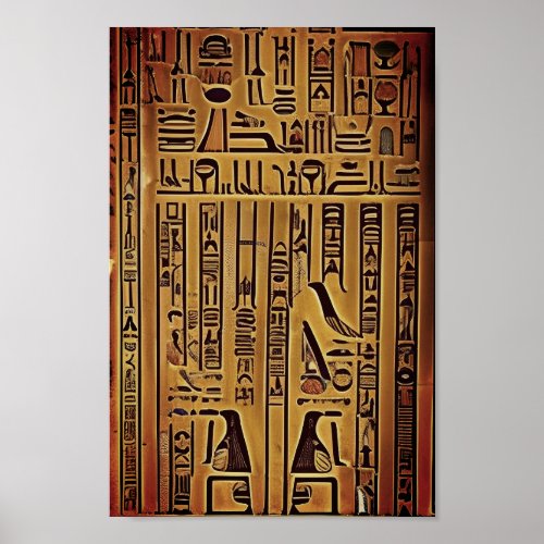 Hieroglyph wall poster