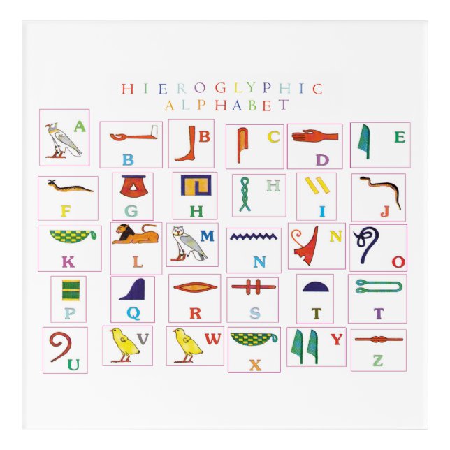 Hieroglyphic Alphabet  Acrylic Print (Front)