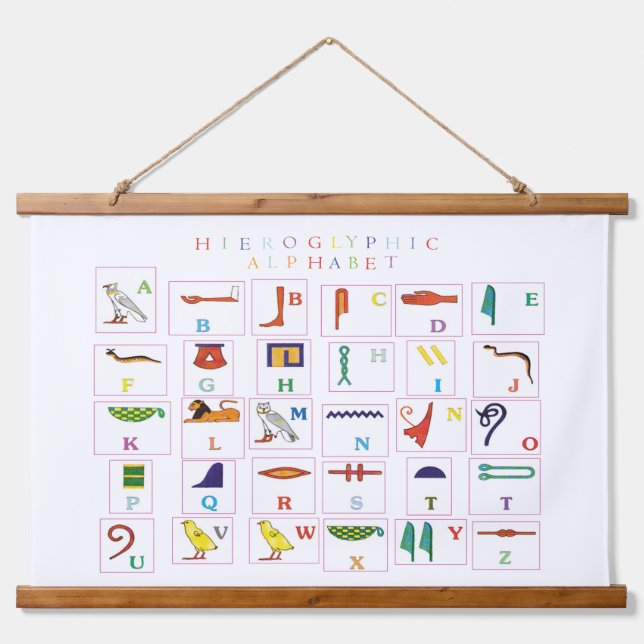 Hieroglyphic Alphabet  Hanging Tapestry (Front)