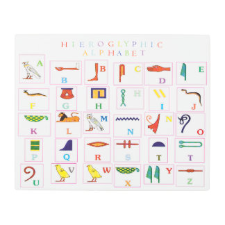 Hieroglyphic Alphabet Metal Print