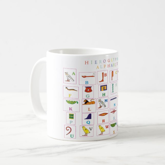 Hieroglyphic Alphabet Mug (Front Left)